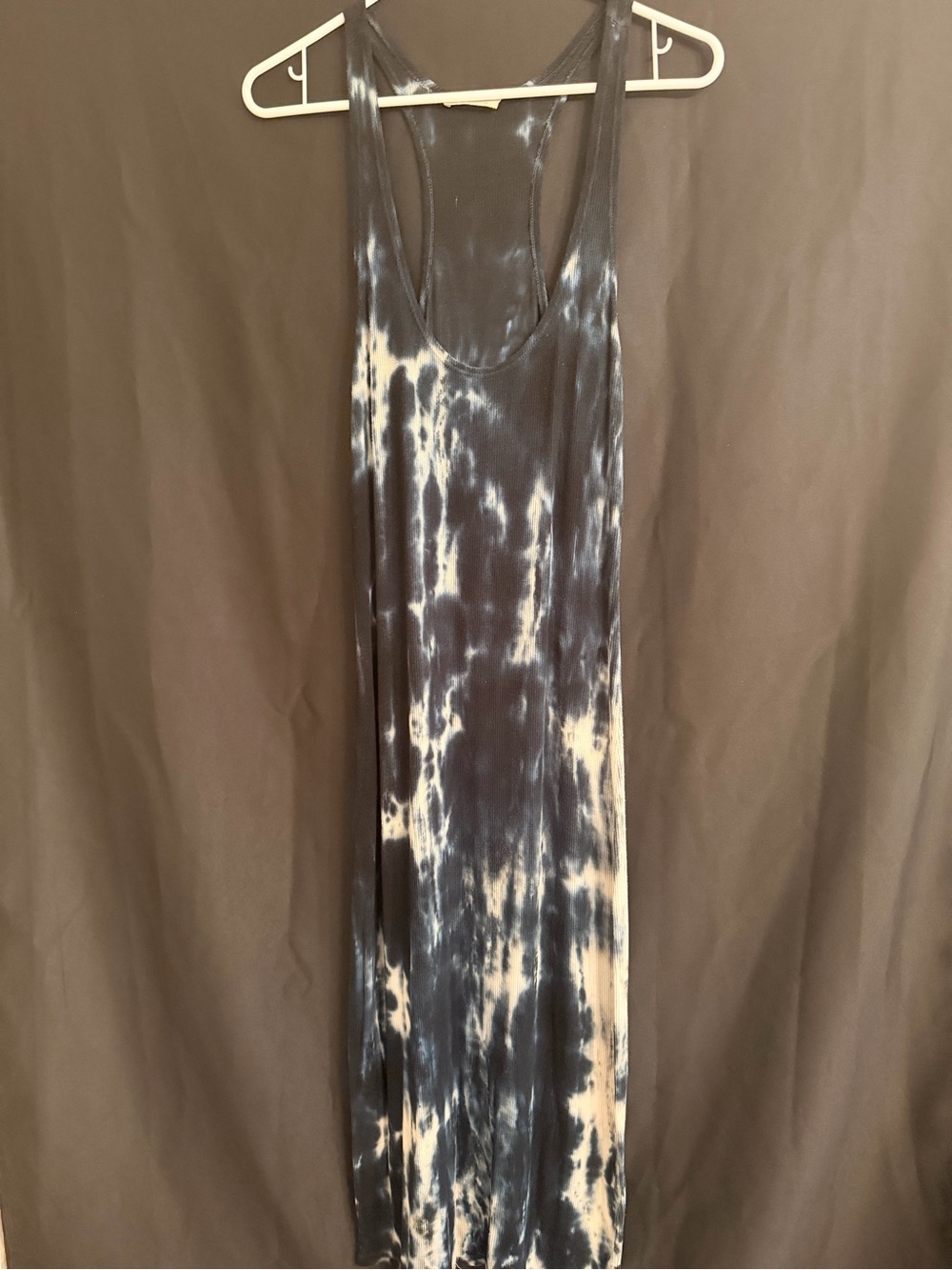 Lovestitch Black Tie Dye Bamboo Racerback Maxi Dress Size S